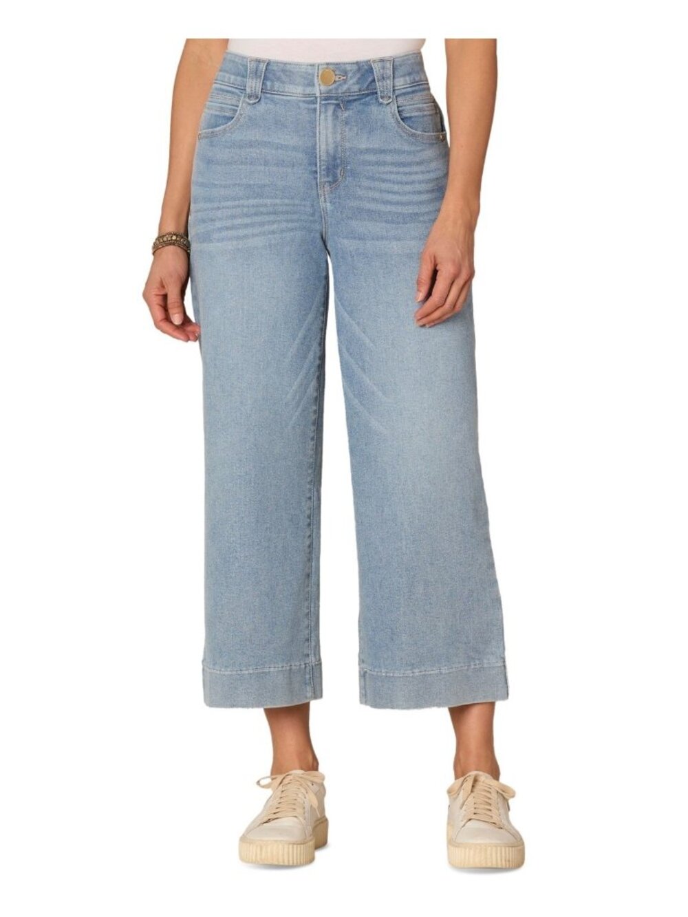 Democracy Women's Ab-Solution Crop High rise Wide-Leg Jeans Blue Size 12 $78